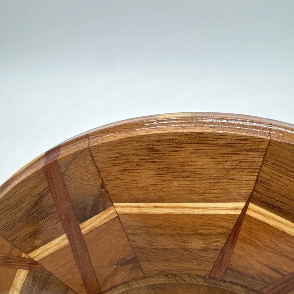 Lazy Susan Mixed Wood Some Inlaid With Spinning Tray 10